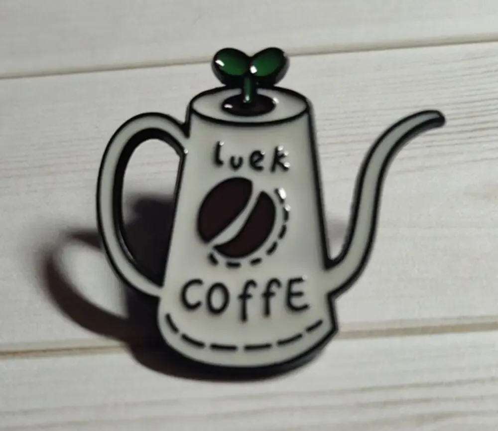 Coffee Lover Pin Luck Coffee Bean Coffee Pot Lapel Hat Badge